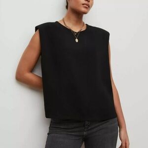 New All Saints Padded Shoulder Coni Top
